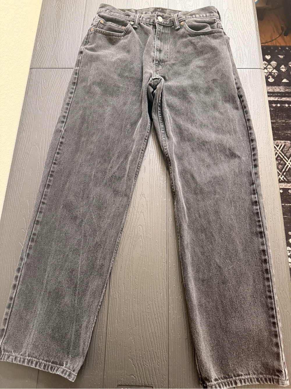 Levi's Men's Washed Gray Straight Jeans